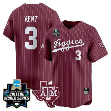 Personalized Aggies 2026 College World Series Vapor Premier Limited Jersey - Maroon Pinstripe / Kaeden Kent Stitched