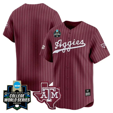 Personalized Aggies 2026 College World Series Vapor Premier Limited Jersey - Maroon Pinstripe / Team Stitched