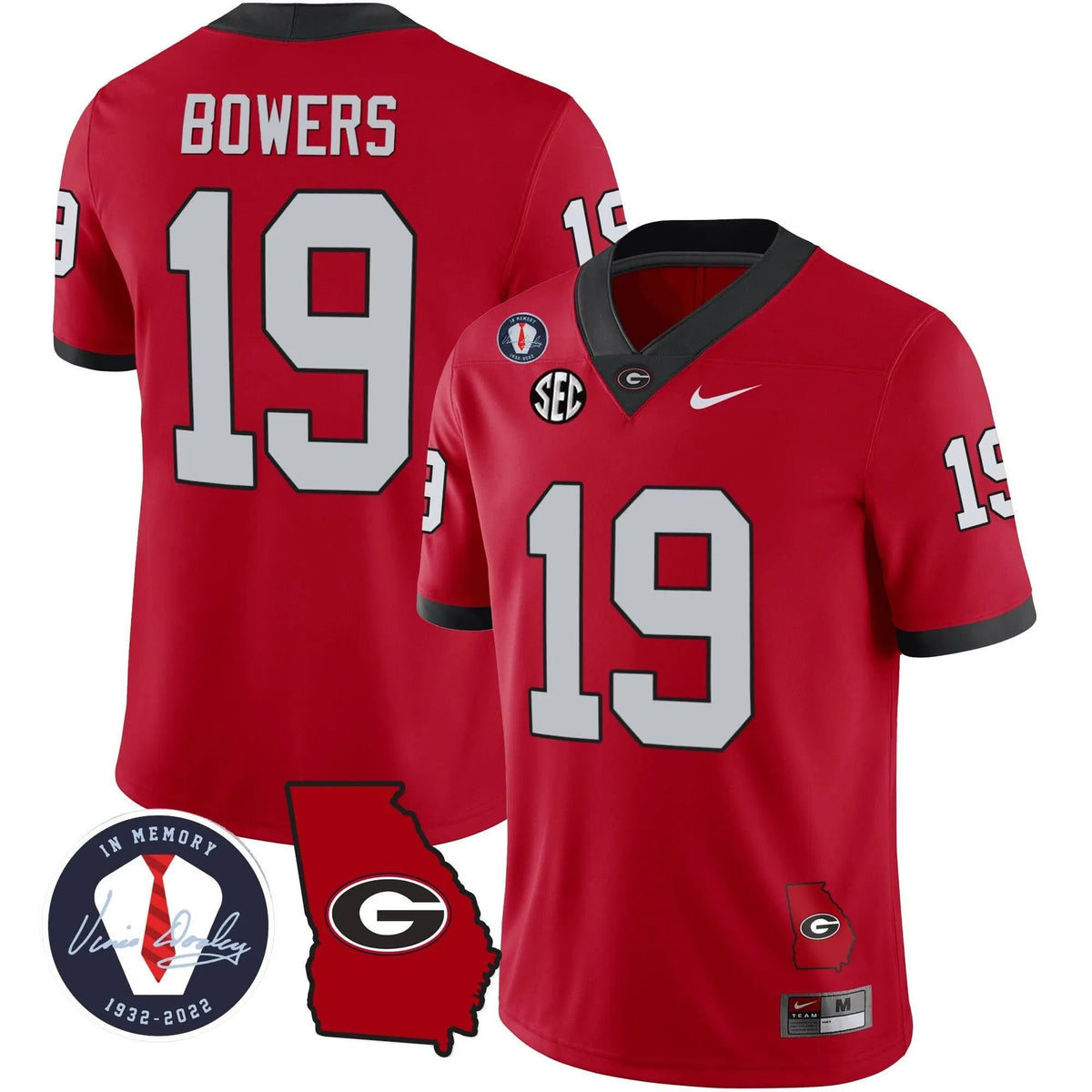 Personalized GB 2023 Vapor Jersey - Georgia Map - Red / Brock Bowers Stitched
