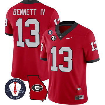 Personalized GB 2023 Vapor Jersey - Georgia Map - Red / Stetson Bennett Stitched