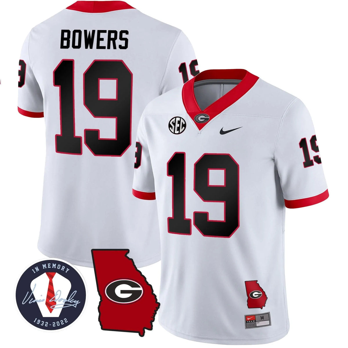 Personalized GB 2023 Vapor Jersey - Georgia Map - White / Brock Bowers Stitched