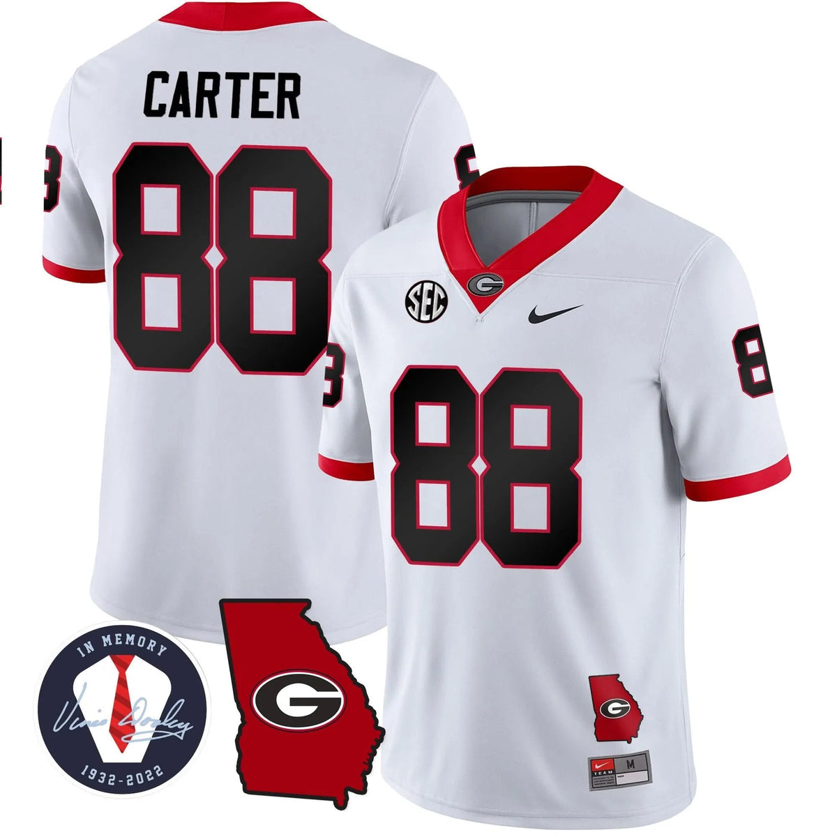 Personalized GB 2023 Vapor Jersey - Georgia Map - White / Jalen Carter Stitched