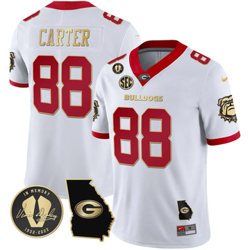 Personalized GB 2023 Vapor Jersey - Georgia Map - White Gold Trim / Jalen Carter Stitched