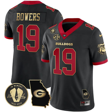 Personalized GB 2023 Vapor Jersey - Georgia Map - Gold Trim / Brock Bowers Stitched