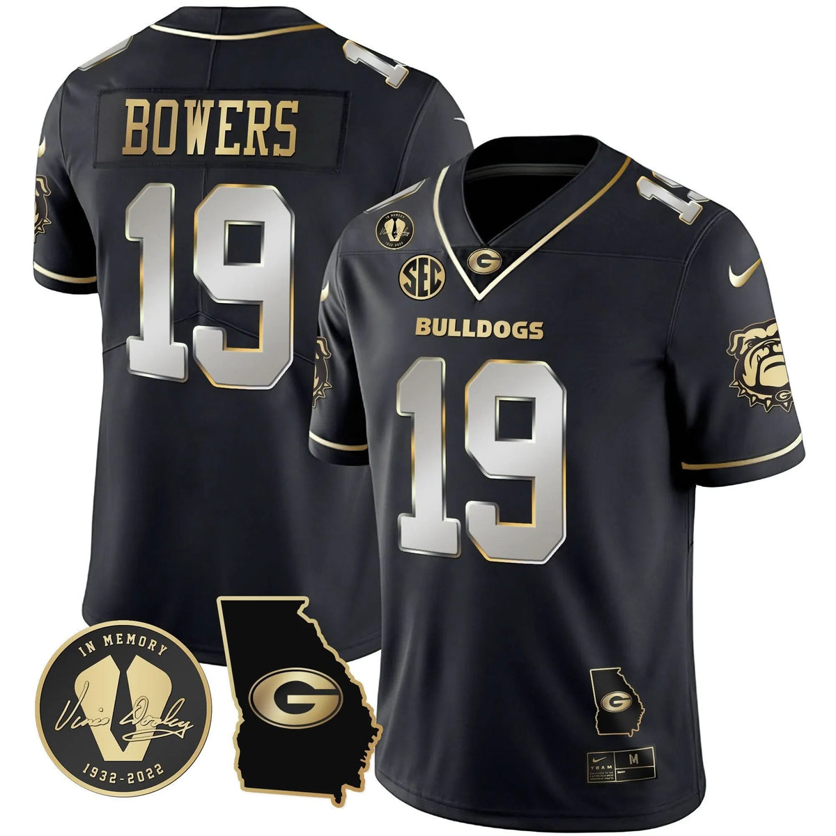 Personalized GB 2023 Vapor Jersey - Georgia Map - Black Limited / Brock Bowers Stitched