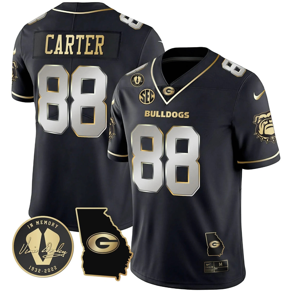 Personalized GB 2023 Vapor Jersey - Georgia Map - Black Limited / Jalen Carter Stitched