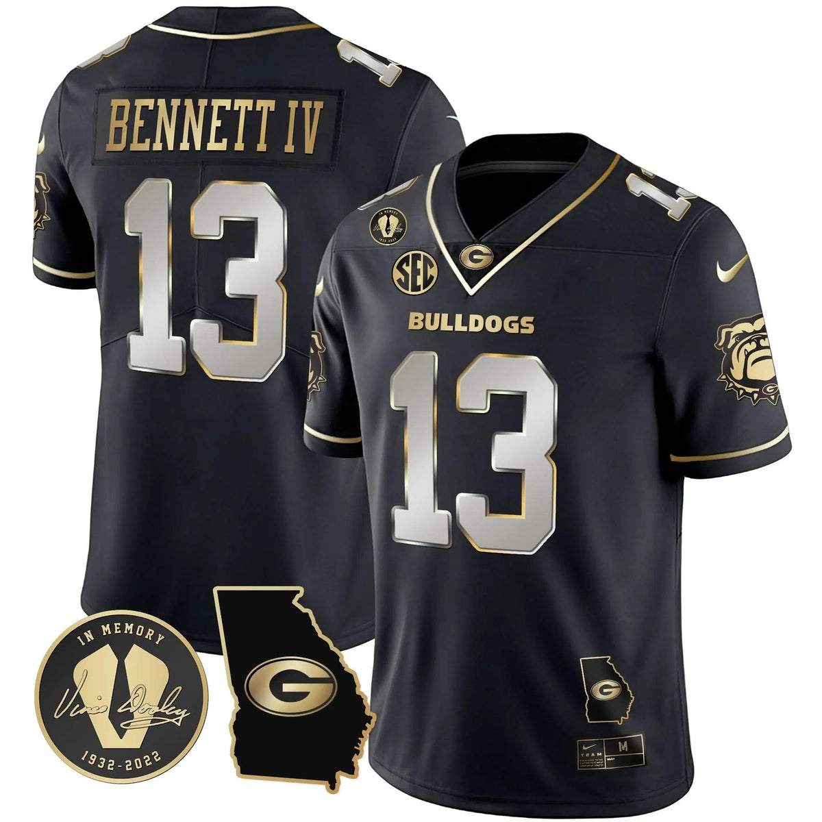 Personalized GB 2023 Vapor Jersey - Georgia Map - Black Limited / Stetson Bennett Stitched