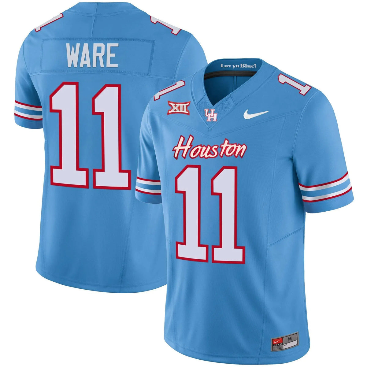 Personalized HOU 2023 Oilers Inspired Vapor Jersey V5 - Light Blue / Andre Ware Stitched