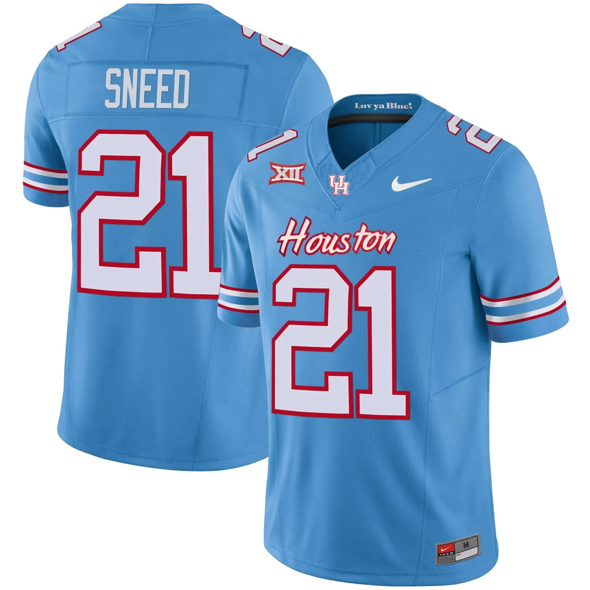 Personalized HOU 2023 Oilers Inspired Vapor Jersey V5 - Light Blue / Stacy Sneed Stitched