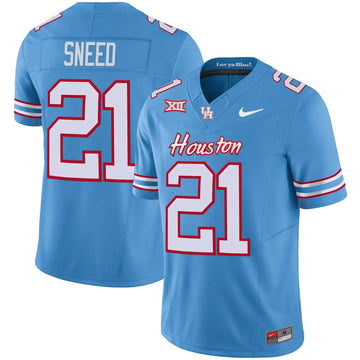 Personalized HOU 2023 Oilers Inspired Vapor Jersey V5 - Light Blue / Stacy Sneed Stitched