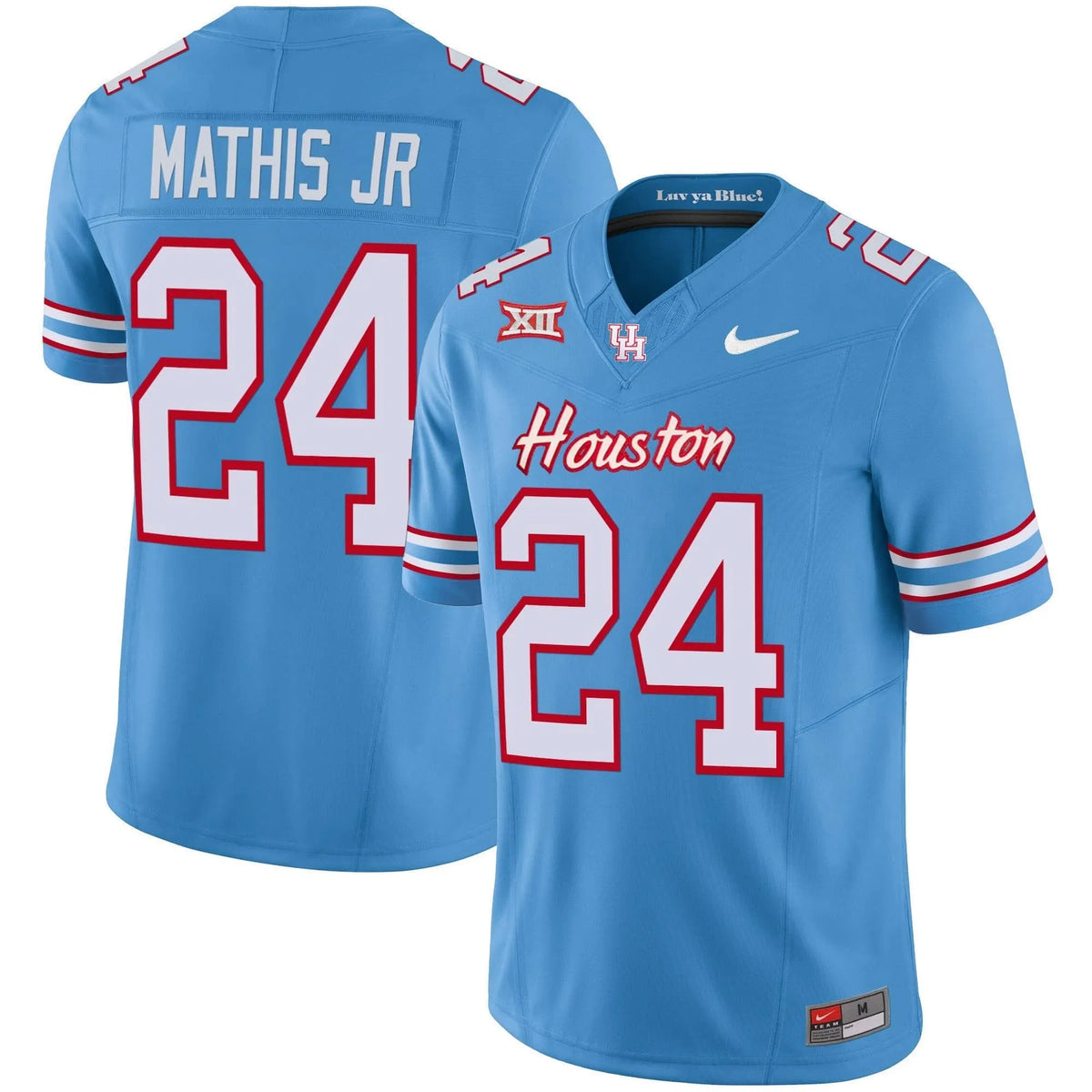 Personalized HOU 2023 Oilers Inspired Vapor Jersey V5 - Light Blue / Tony Mathis Jr. Stitched