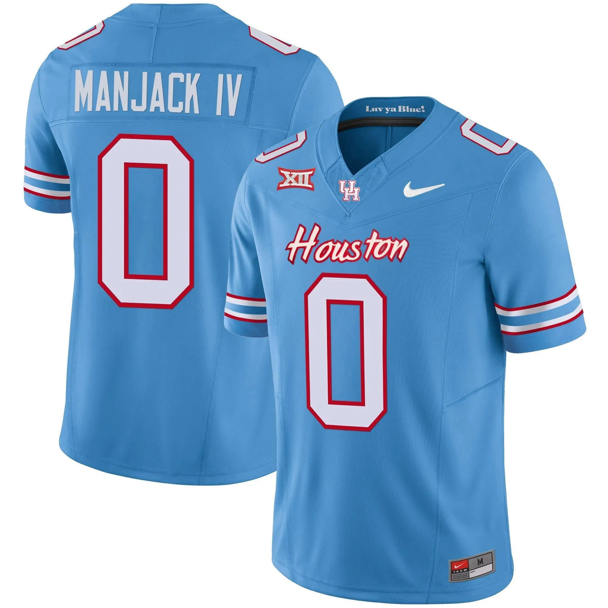 Personalized HOU 2023 Oilers Inspired Vapor Jersey V5 - Light Blue / Manjack IV Stitched