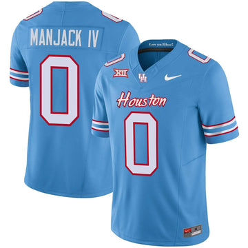 Personalized HOU 2023 Oilers Inspired Vapor Jersey V5 - Light Blue / Manjack IV Stitched