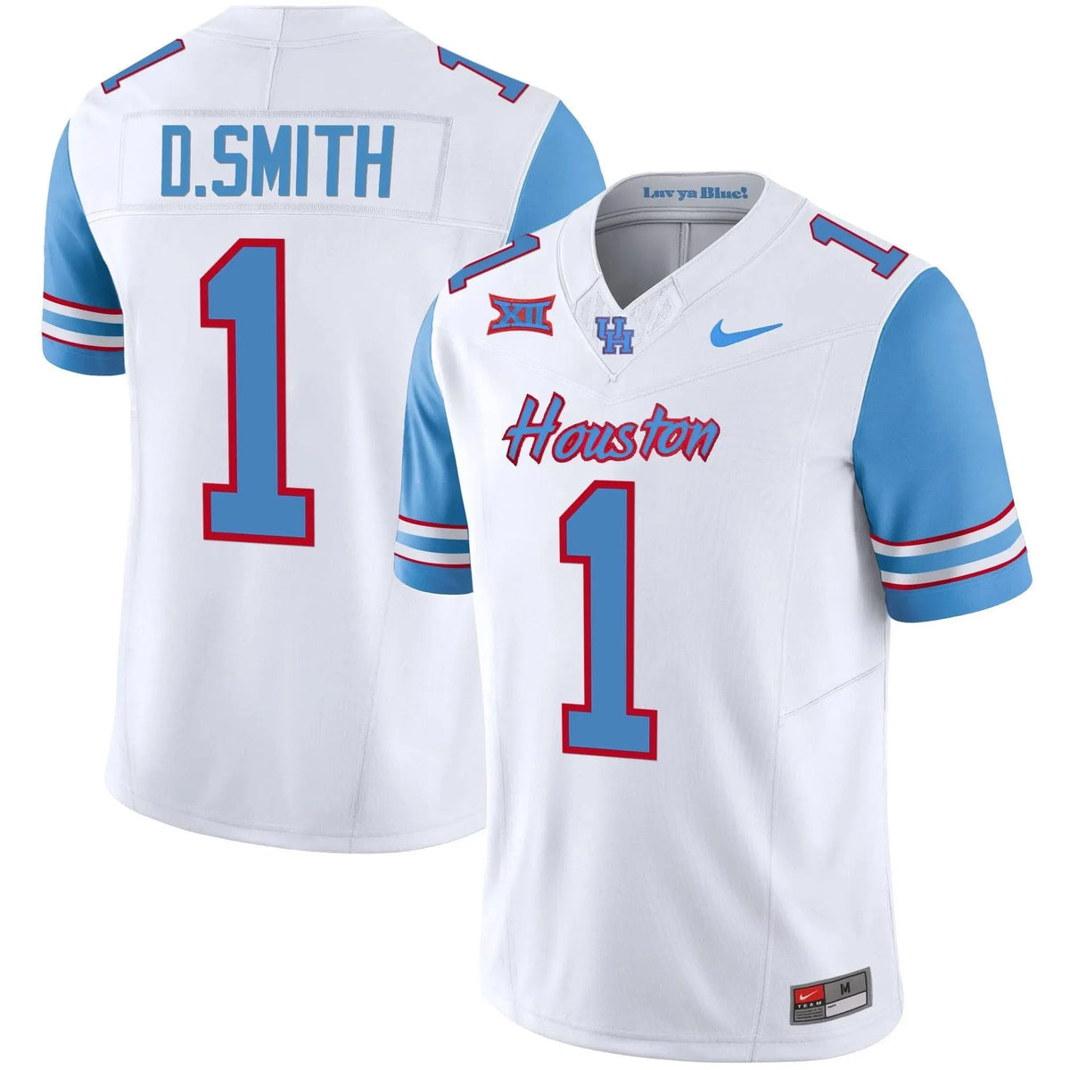 Personalized HOU 2023 Oilers Inspired Vapor Jersey V5 - Blue Sleeves / Donovan Smith Stitched