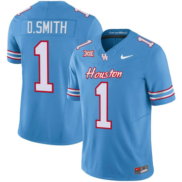 Personalized HOU 2023 Oilers Inspired Vapor Jersey V5 - Light Blue / Donovan Smith Stitched