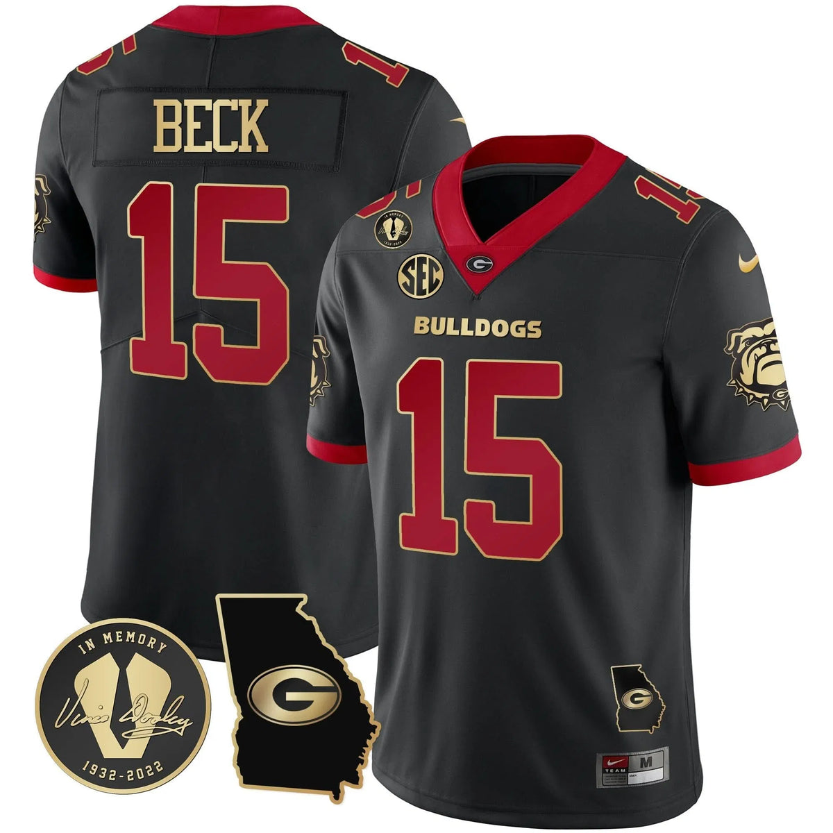 Personalized GB 2023 Vapor Jersey - Georgia Map - Gold Trim / Carson Beck Stitched