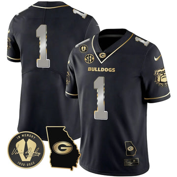 Personalized GB 2023 Vapor Jersey - Georgia Map - Black Limited / #1 Team Stitched