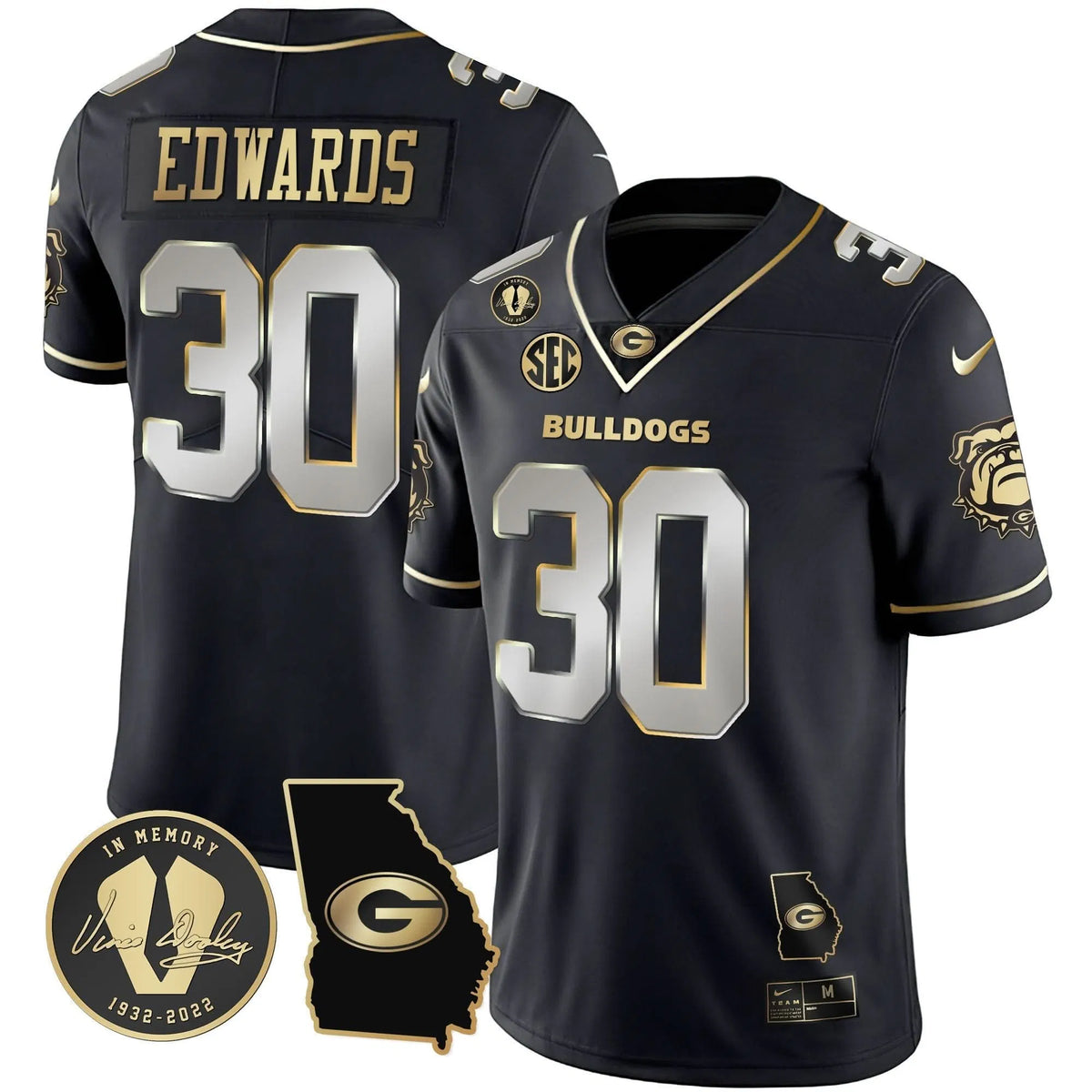 Personalized GB 2023 Vapor Jersey - Georgia Map - Black Limited / Daijun Edwards Stitched