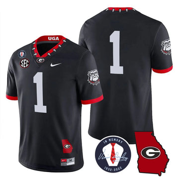 Personalized GB 2023 Vapor Jersey - Georgia Map - Black / #1 Team Stitched
