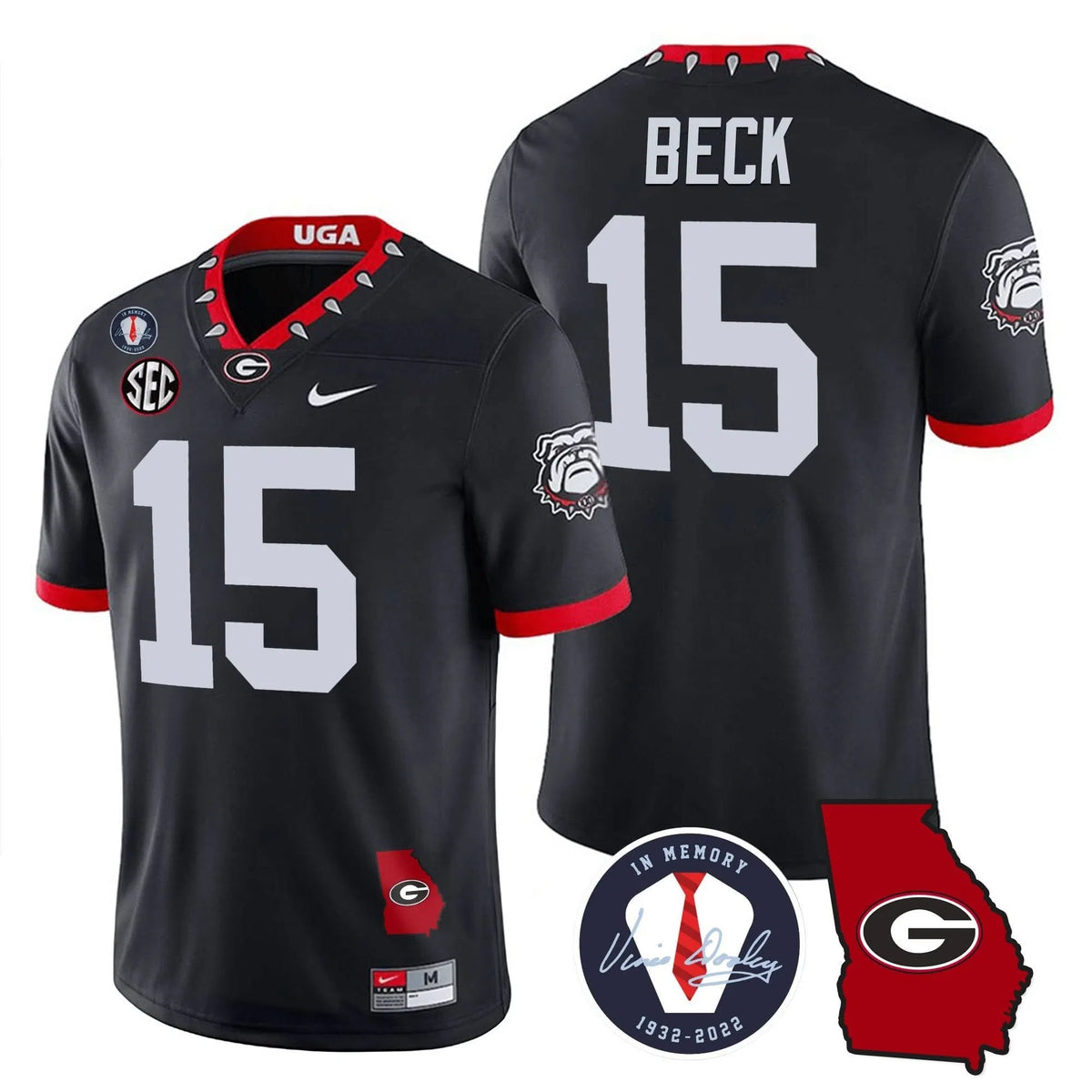 Personalized GB 2023 Vapor Jersey - Georgia Map - Black / Carson Beck Stitched