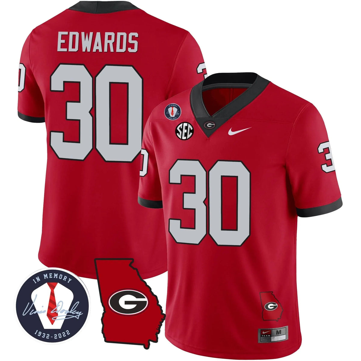 Personalized GB 2023 Vapor Jersey - Georgia Map - Red / Daijun Edwards Stitched