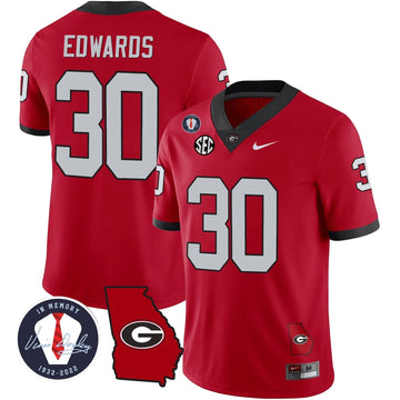 Personalized GB 2023 Vapor Jersey - Georgia Map - Red / Daijun Edwards Stitched