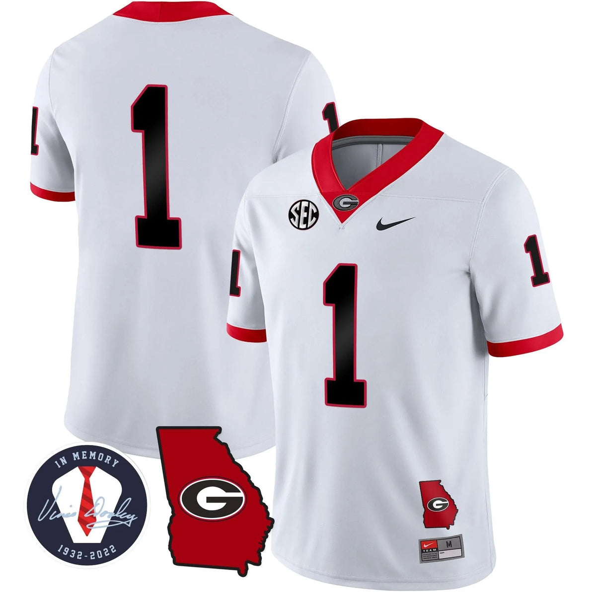 Personalized GB 2023 Vapor Jersey - Georgia Map - White / #1 Team Stitched