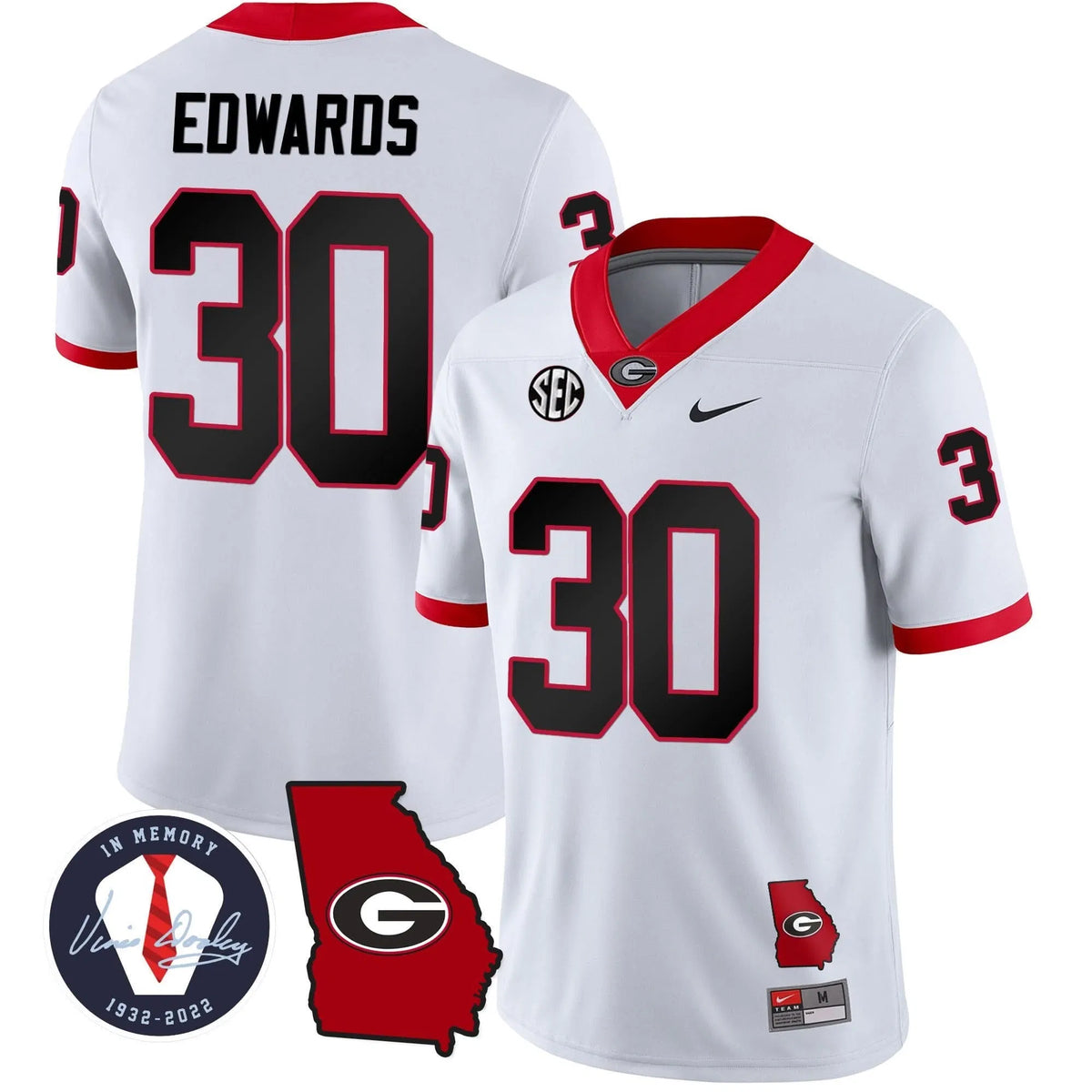Personalized GB 2023 Vapor Jersey - Georgia Map - White / Daijun Edwards Stitched