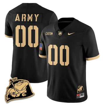 Personalized ABK Rocky The Bulldog Patch Vapor Custom Jersey - Black Stitched