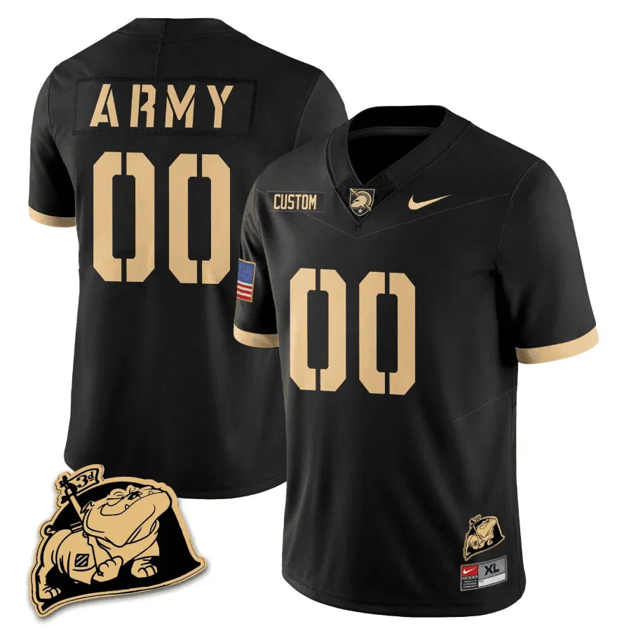 Personalized ABK Rocky The Bulldog Patch Vapor Custom Jersey - Black Stitched