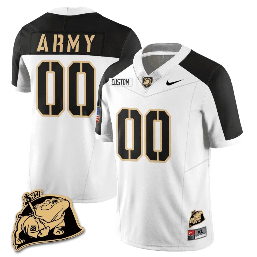 Personalized ABK Rocky The Bulldog Patch Vapor Custom Jersey - White Alternate Stitched