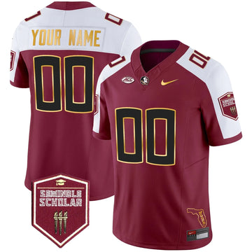 Personalized FSS Gold Trim Vapor Custom Jersey - Garnet Alternate Stitched