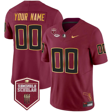 Personalized FSS Gold Trim Vapor Custom Jersey - Garnet Stitched