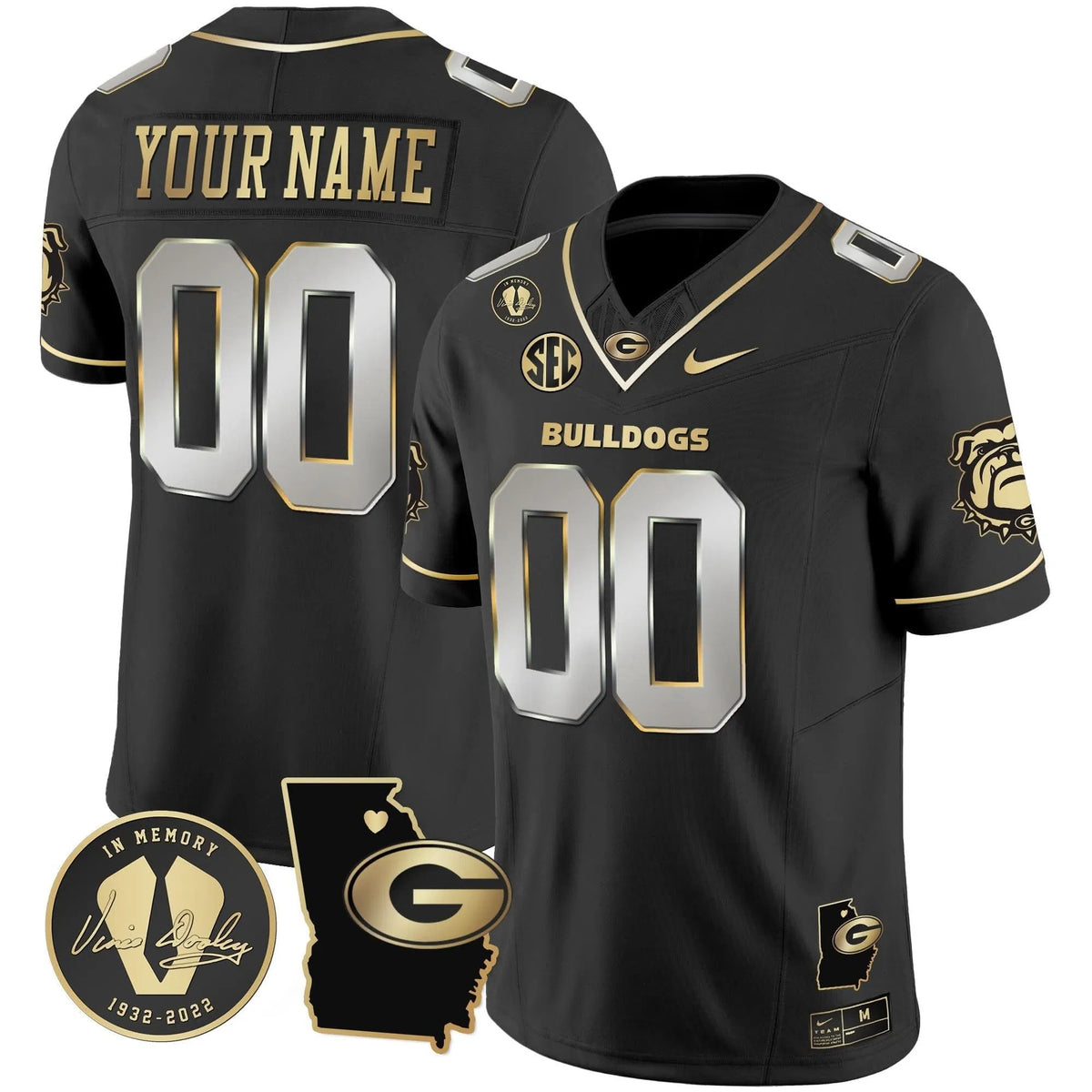 Personalized GB 2026 Vapor Custom Jersey V4 - Georgia Map - Black Limited Stitched