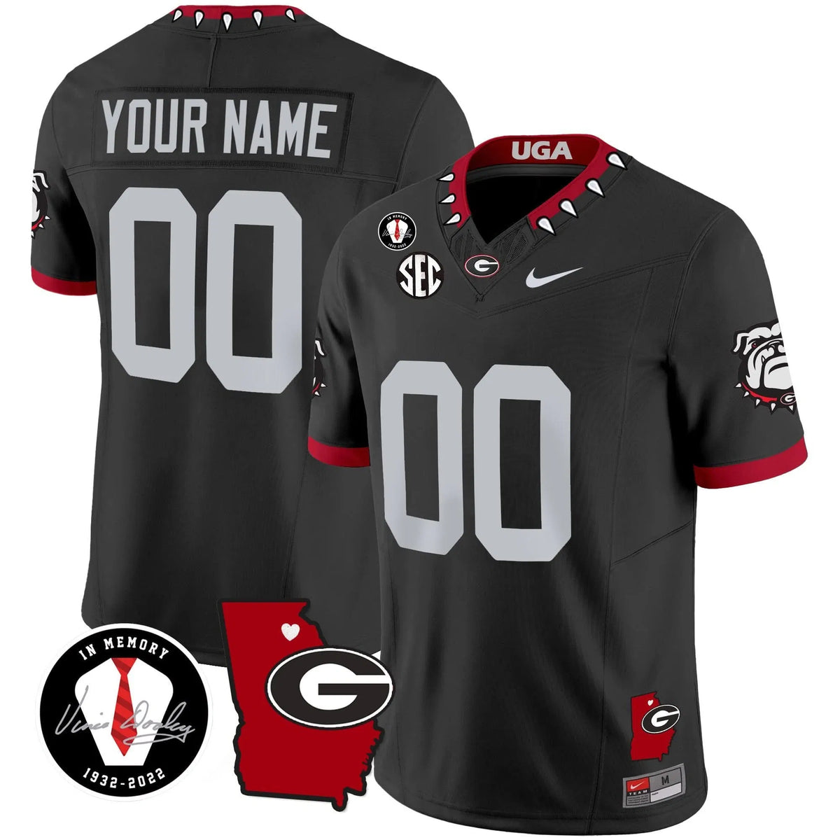 Personalized GB 2026 Vapor Custom Jersey V4 - Georgia Map - Black Stitched