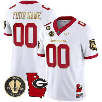 Personalized GB 2026 Vapor Custom Jersey V4 - Georgia Map - White Gold Trim Stitched