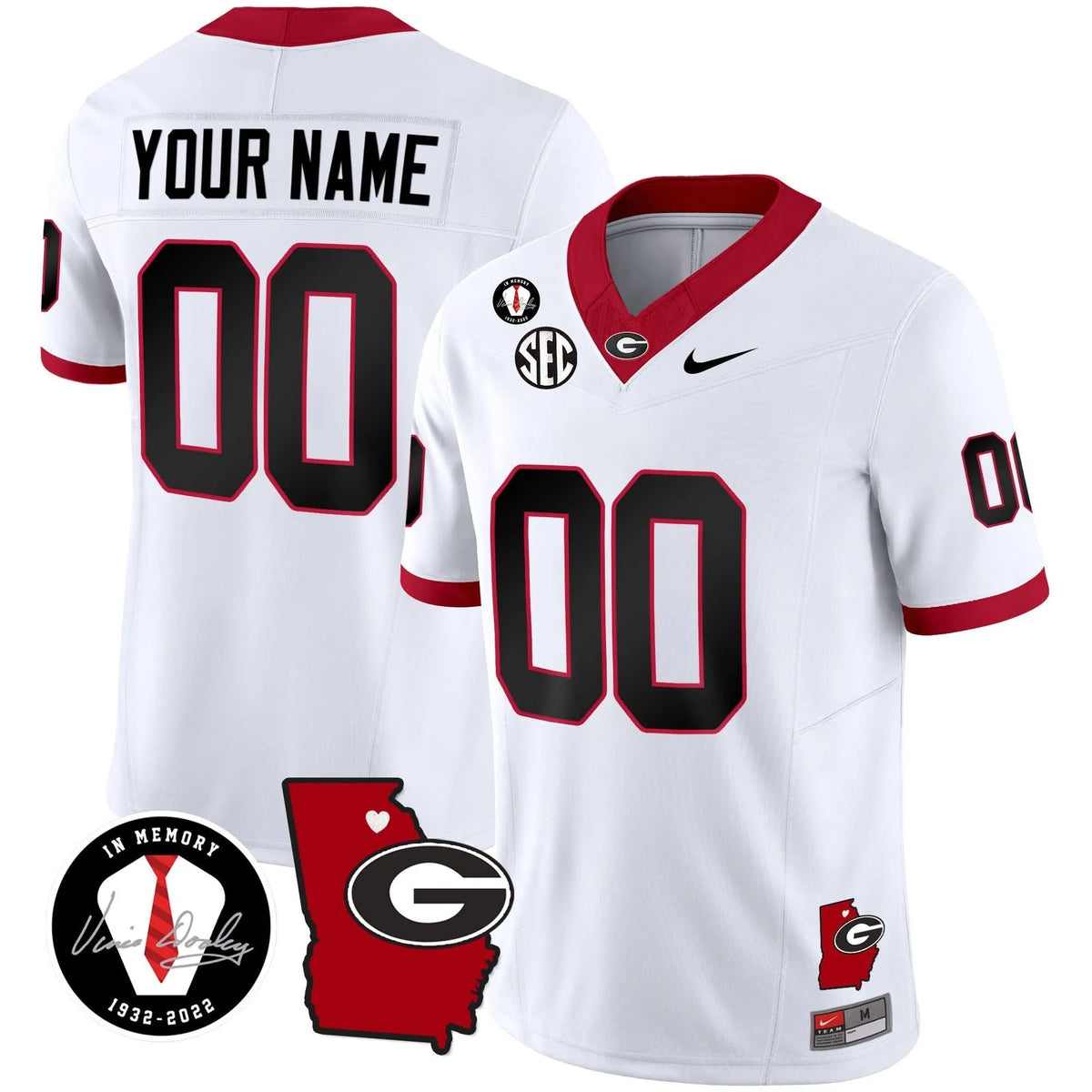 Personalized GB 2026 Vapor Custom Jersey V4 - Georgia Map - White Stitched
