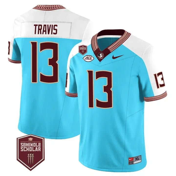 Personalized FSS Seminole Heritage Scholar Patch Vapor Limited Jersey - Alternate / Jordan Travis Stitched