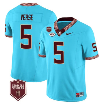Personalized FSS Seminole Heritage Scholar Patch Vapor Limited Jersey - Turquoise / Jared Verse Stitched