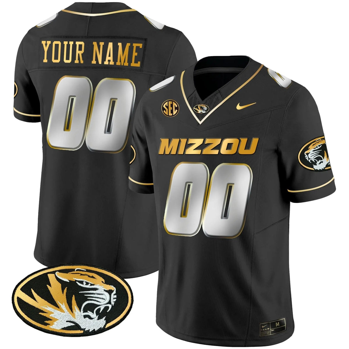 Personalized MT Gold Vapor Custom Jersey - Black Limited Stitched