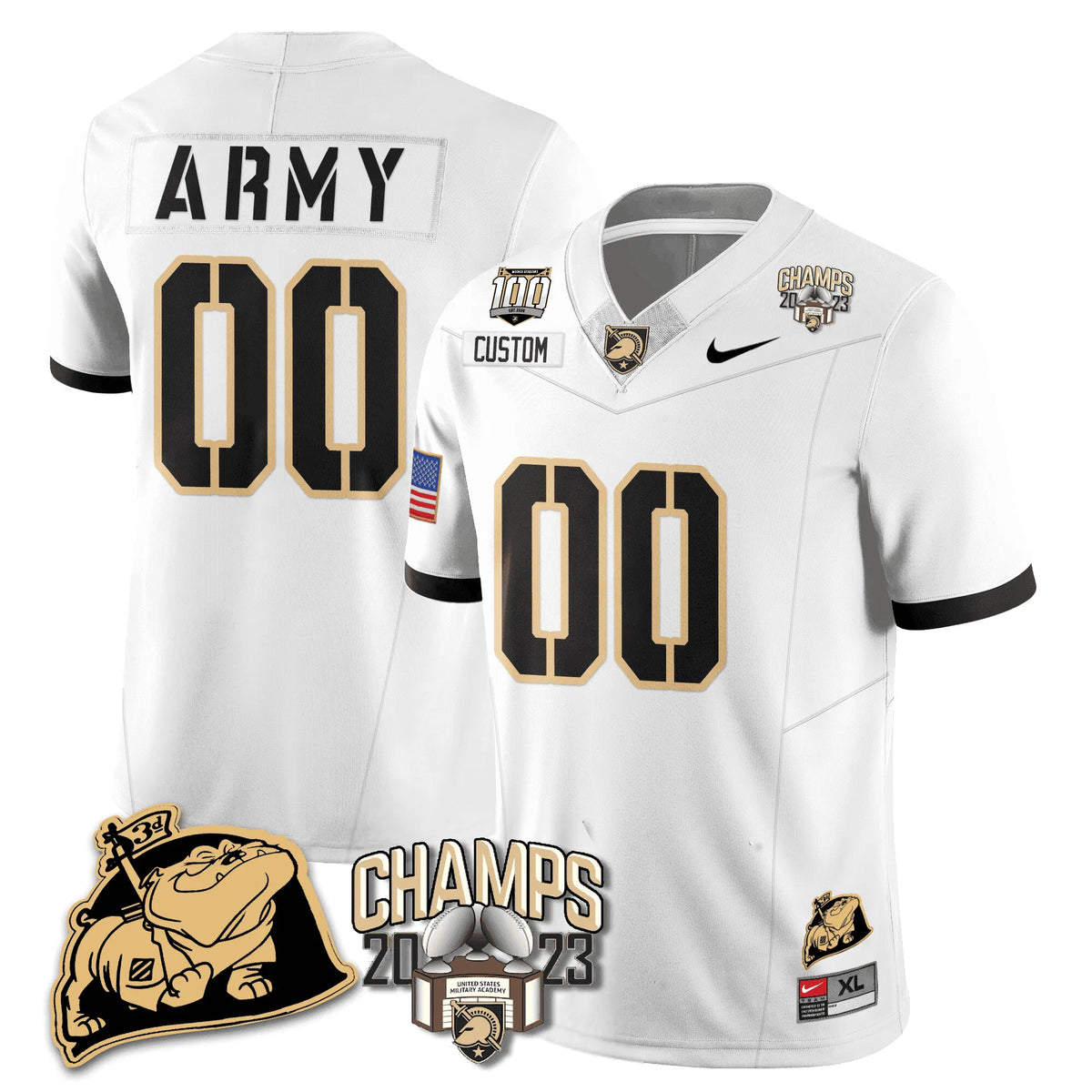 Personalized ABK 2023 CIC Trophy Champion Patch Custom Jersey - White Stitched