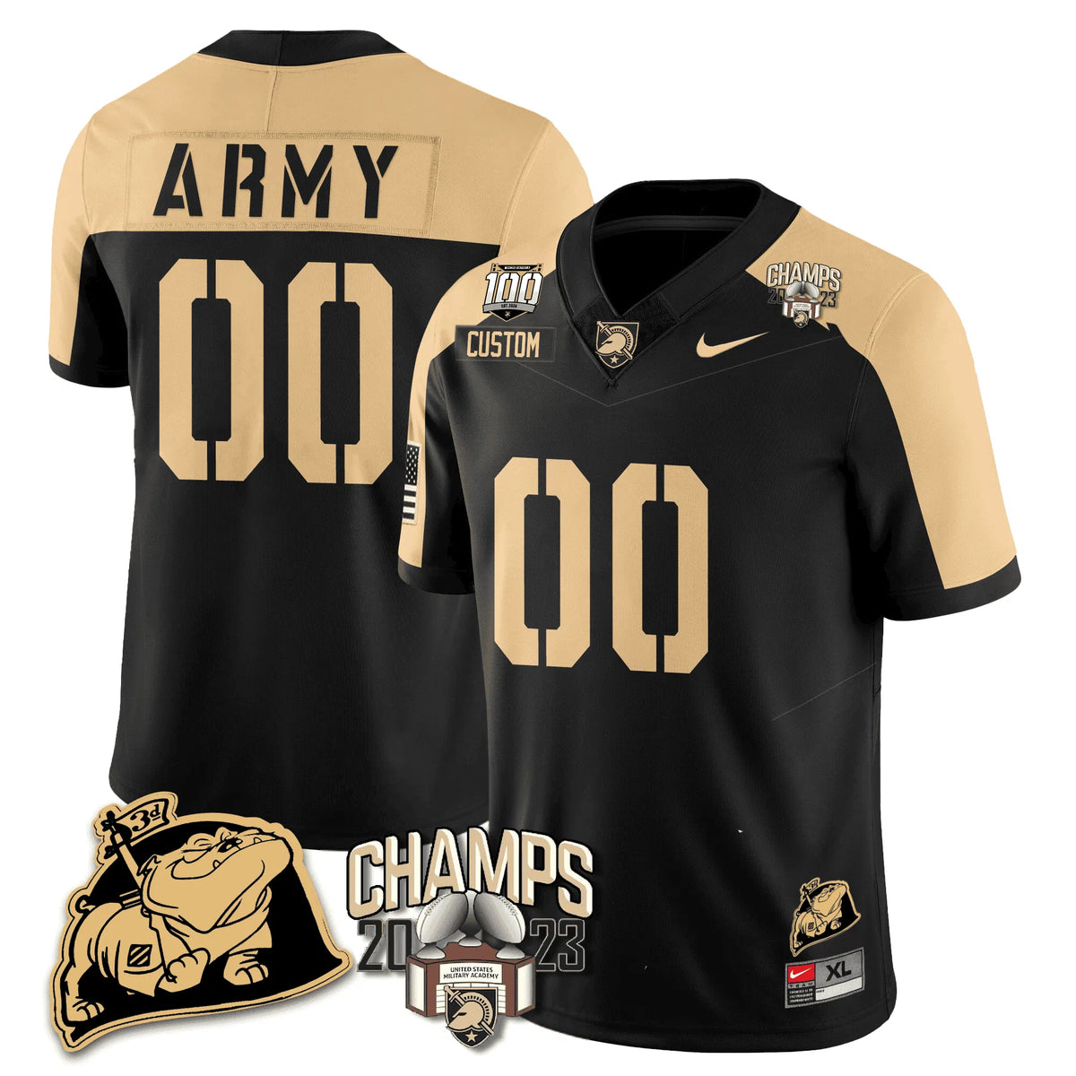 Personalized ABK 2023 CIC Trophy Champion Patch Custom Jersey - Black Alternate Stitched