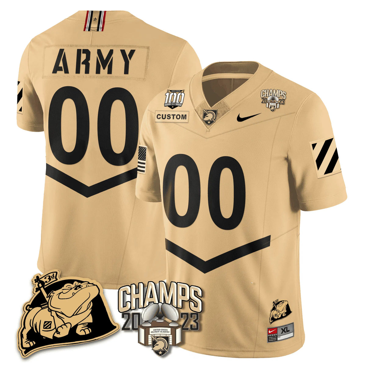 Personalized ABK 2023 CIC Trophy Champion Patch Custom Jersey - Gold Stitched