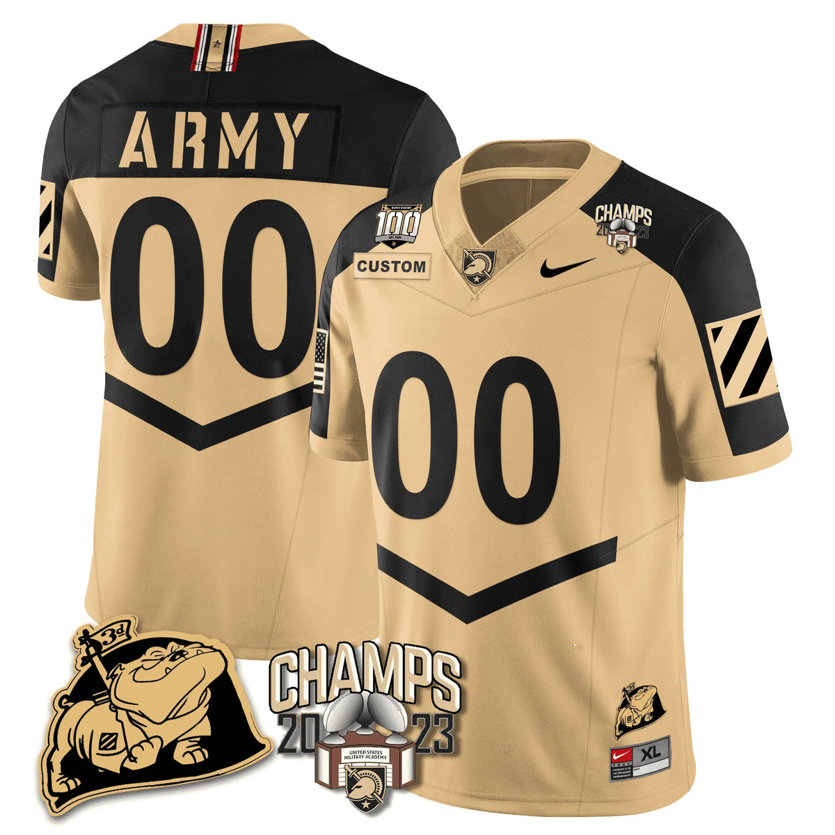 Personalized ABK 2023 CIC Trophy Champion Patch Custom Jersey - Gold Alternate Stitched