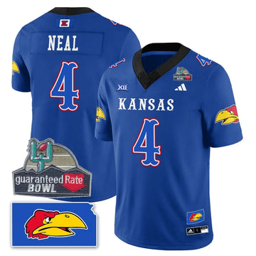 Personalized KJ Blackhawk Guaranteed Rate Bowl Patch Vapor Limited Jersey - Stitched - Blue / Devin Neal Stitched