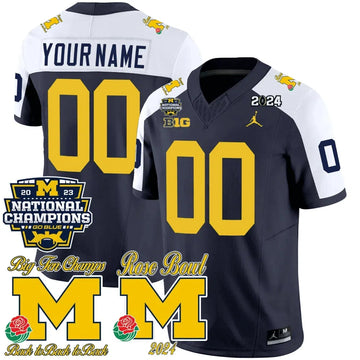 Personalized MW 2023 National Champions & Rose Bowl Patch Vapor Custom Jersey - Alternate Stitched