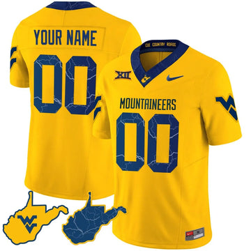 Personalized WVM 2023 Country Roads Custom Jersey  - Gold Sleeves Stitched