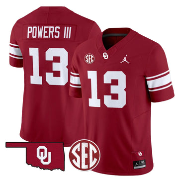 Personalized OS Throwback Vapor Limited Jersey - Crimson / Reggie Powers III Stitched