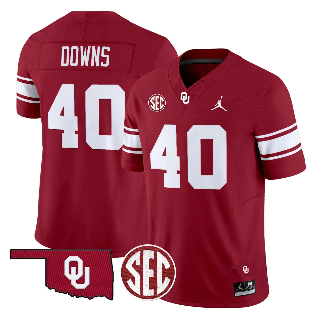Personalized OS Throwback Vapor Limited Jersey - Crimson / Ethan Downs Stitched