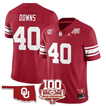 Personalized OS 1946-56 Throwback Uniforms - 100th Season - Crimson / Ethan Downs - 40 Stitched